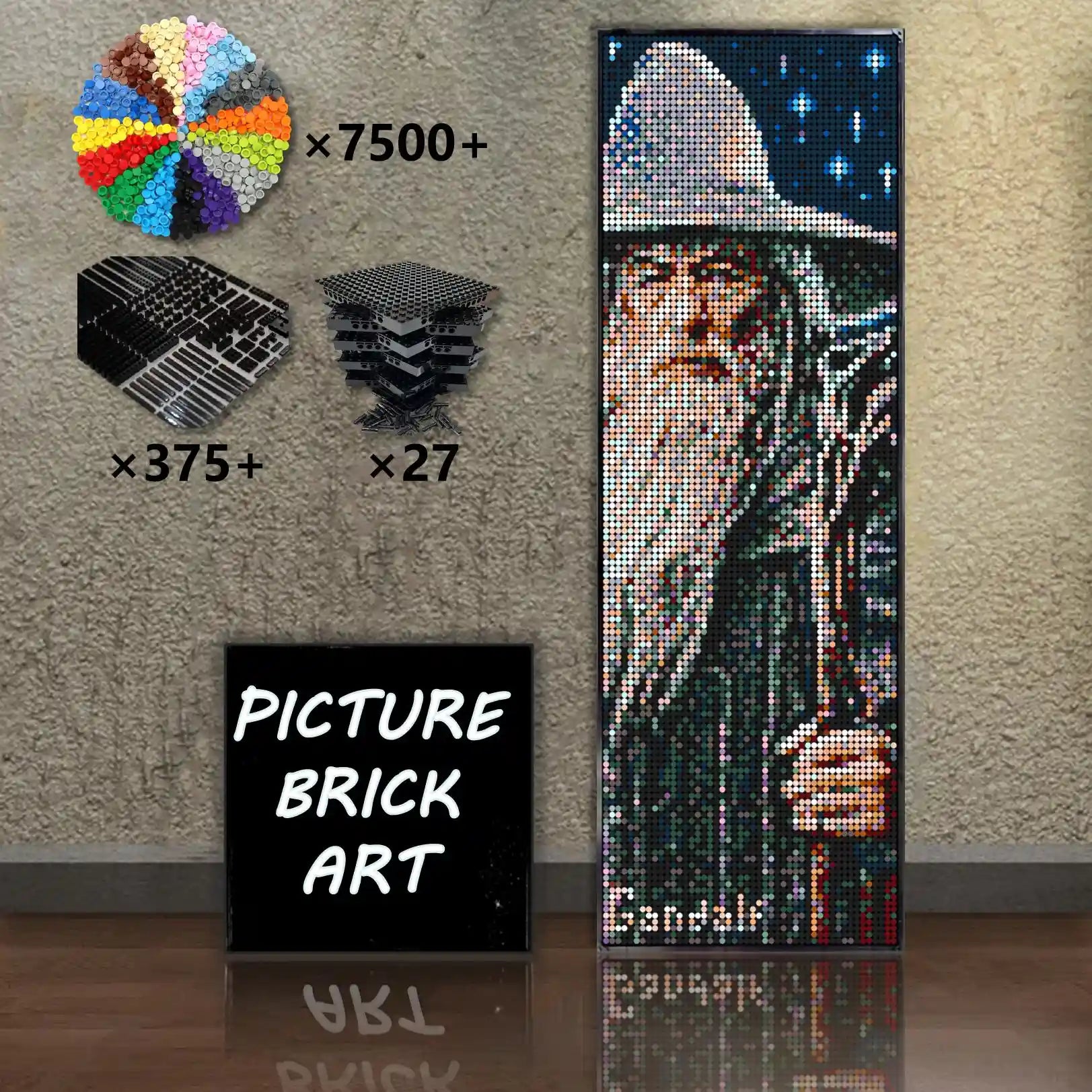 LEGO Mosaic Wall Art-Gandalf Portrait Custom Picture-48x144