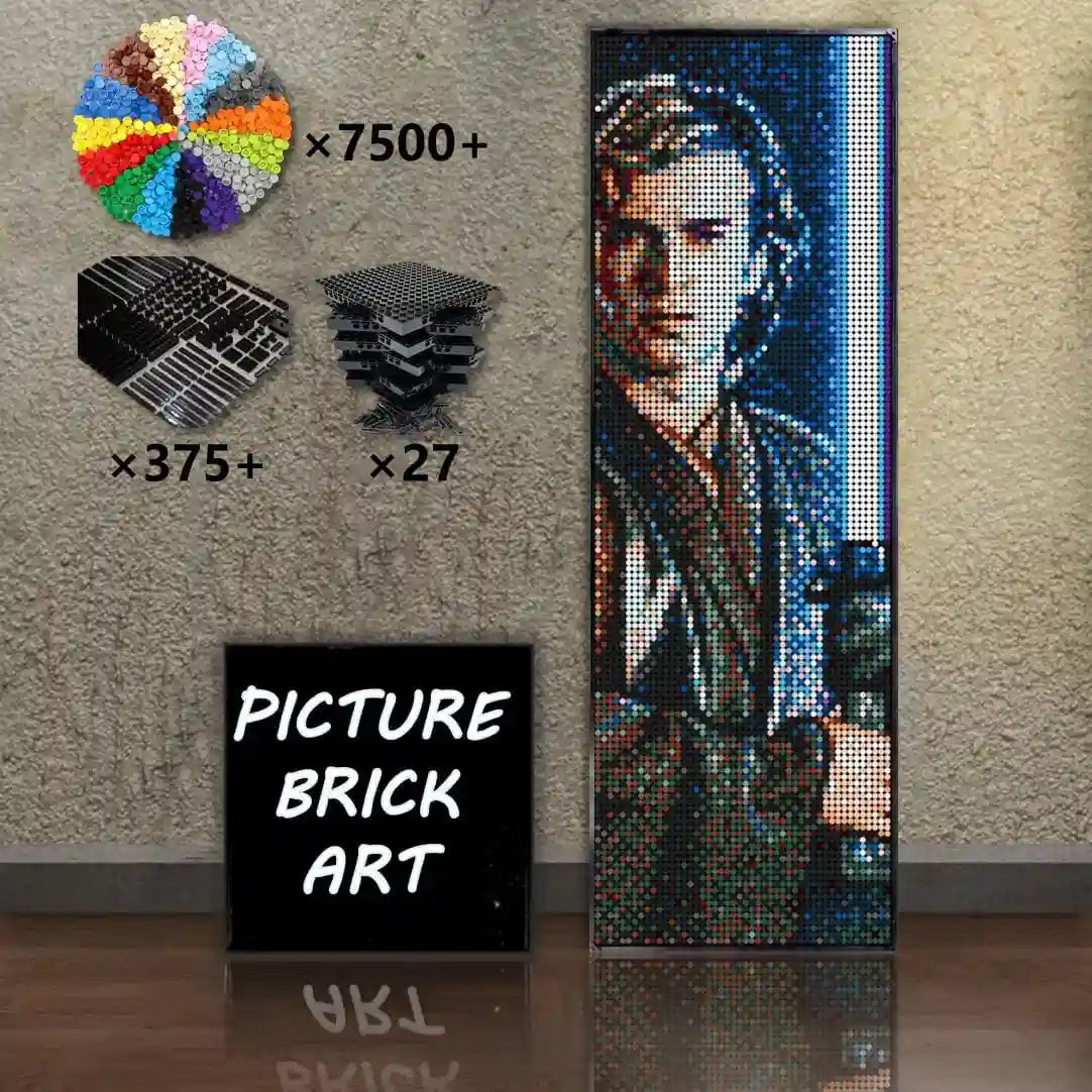LEGO Mosaic Wall Skywalker Portrait Custom Picture-48x144