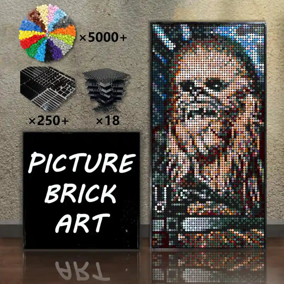     LEGO-Mosaic-Wall-Art-Chewbacca-Pixel-Art-48x96