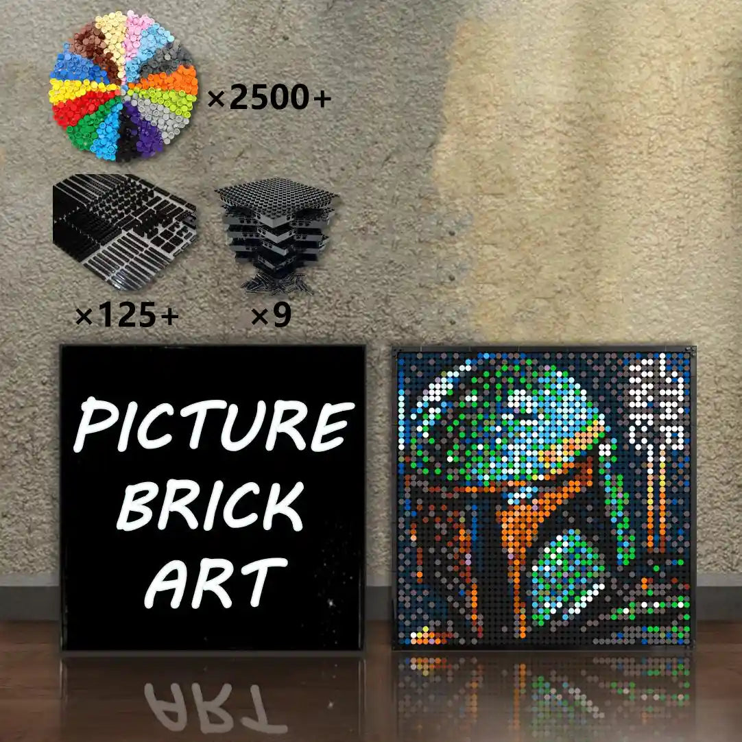 LEGO Mosaic Wall Art Boba Fett Portrait Custom Picture 48x48