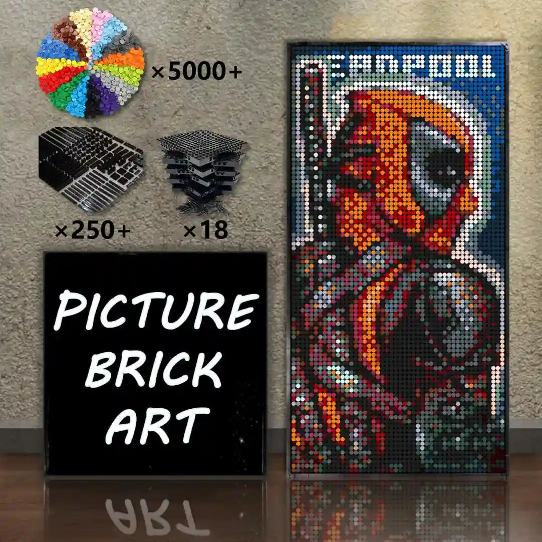 LEGO Mosaic Wall Art Deadpool Pixel art 48x96
