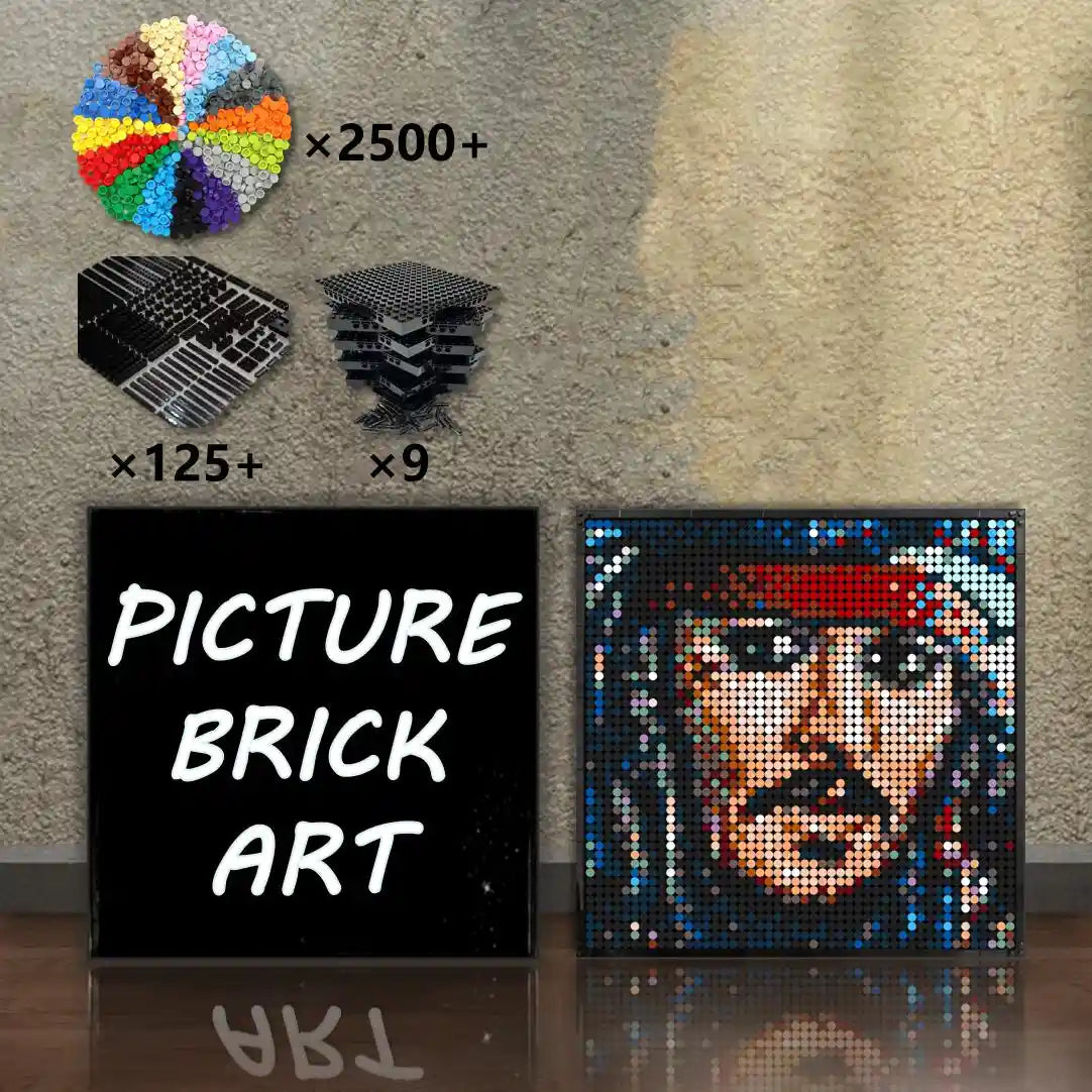 LEGO Mosaic Wall Art Jack Sparrow Portrait Custom Picture 48x48