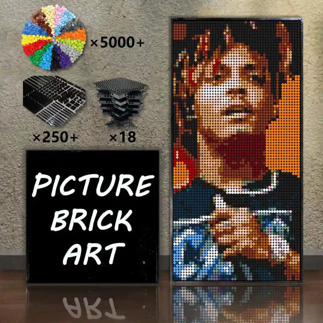 LEGO Mosaic Wall Art Juice Wrld Portrait Custom Picture 48x96