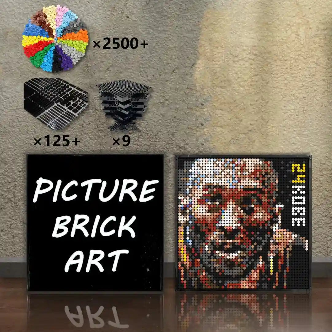 LEGO Mosaic Wall Art Kobe Bryant Portrait Custom Picture 48x48