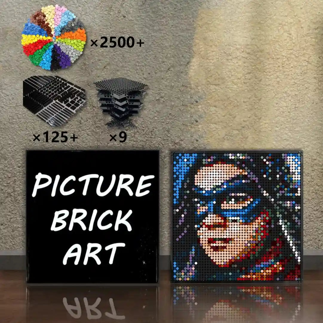 LEGO Mosaic Wall Art Ms Marvel Portrait Custom Picture 48x48