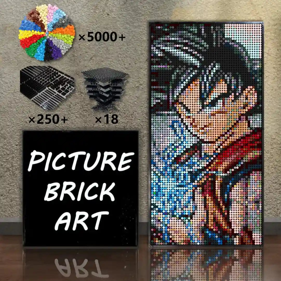 LEGO Mosaic Wall Art-Son Goku(2) Pixel art-48x96