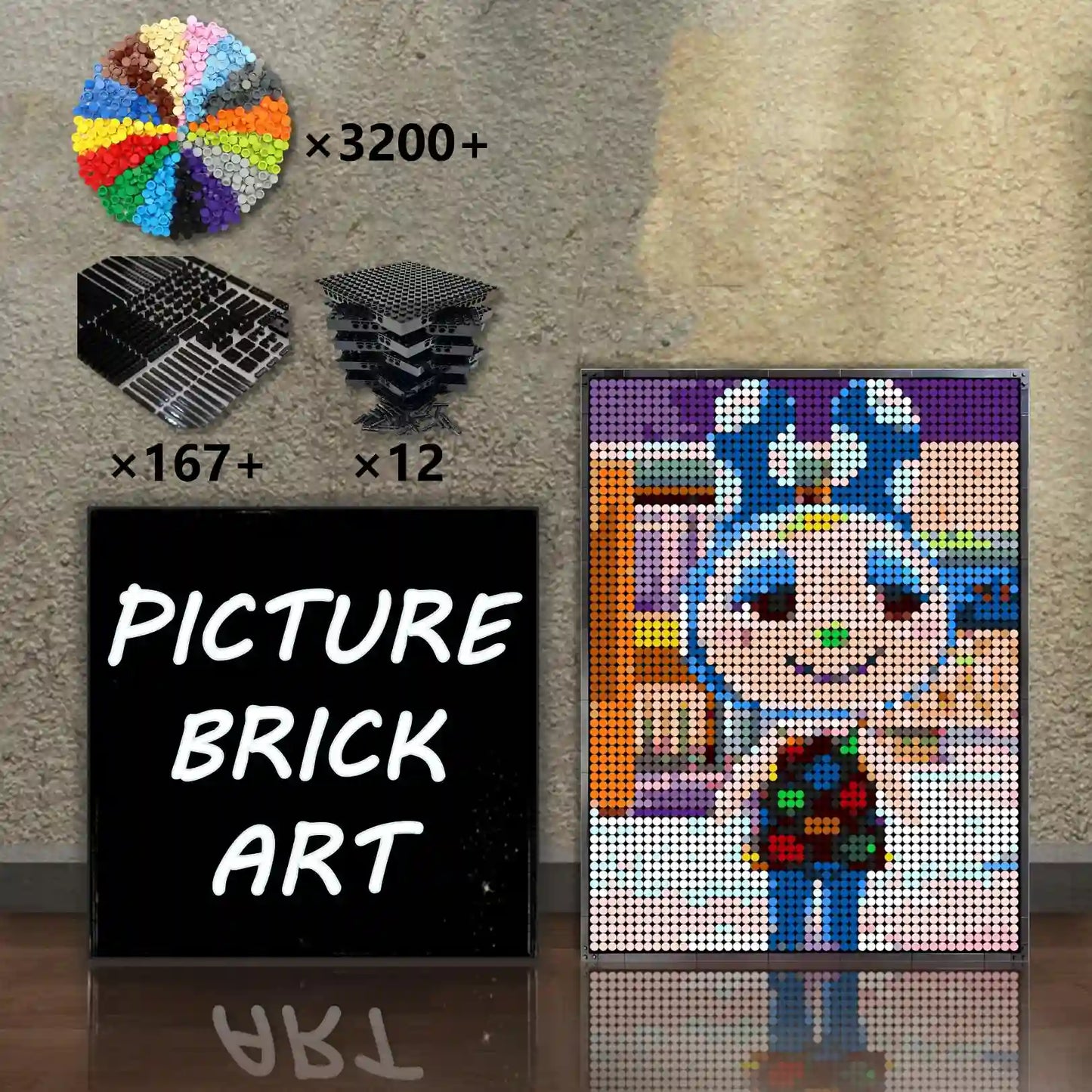 LEGO Mosaik Wandkunst-Kakashi Portrait Individuelles Bild-48x48