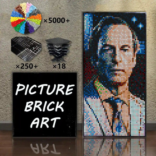 LEGO Mosaic Wall Art-Saul Goodman Portrait Custom Picture-48x96