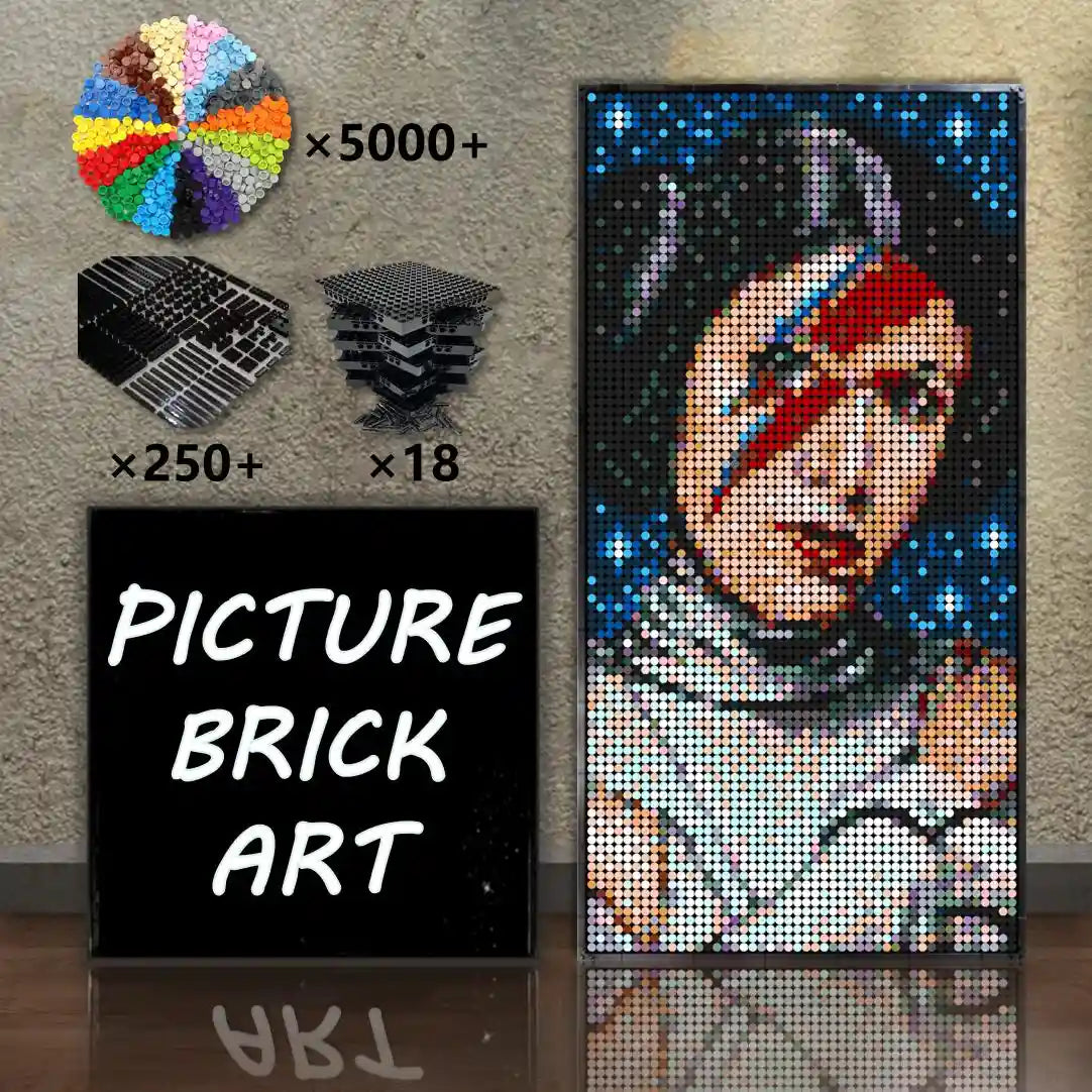 Art mural en mosaïque LEGO-Carrie Fisher Pixel Art-48x96