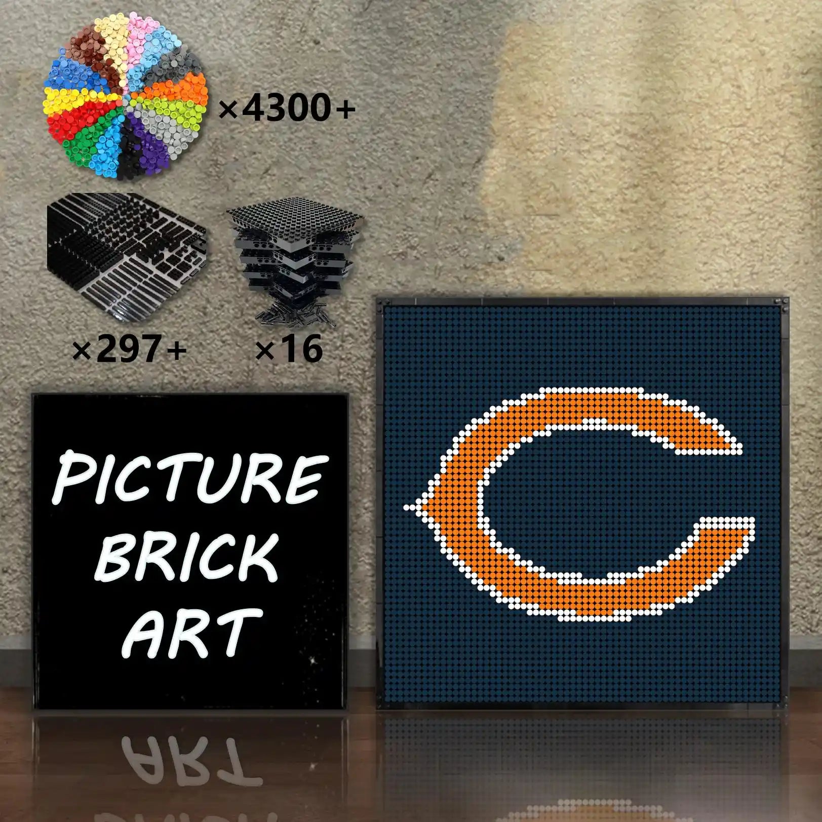 LEGO-Mosaic-Chicago-Bears-64x64