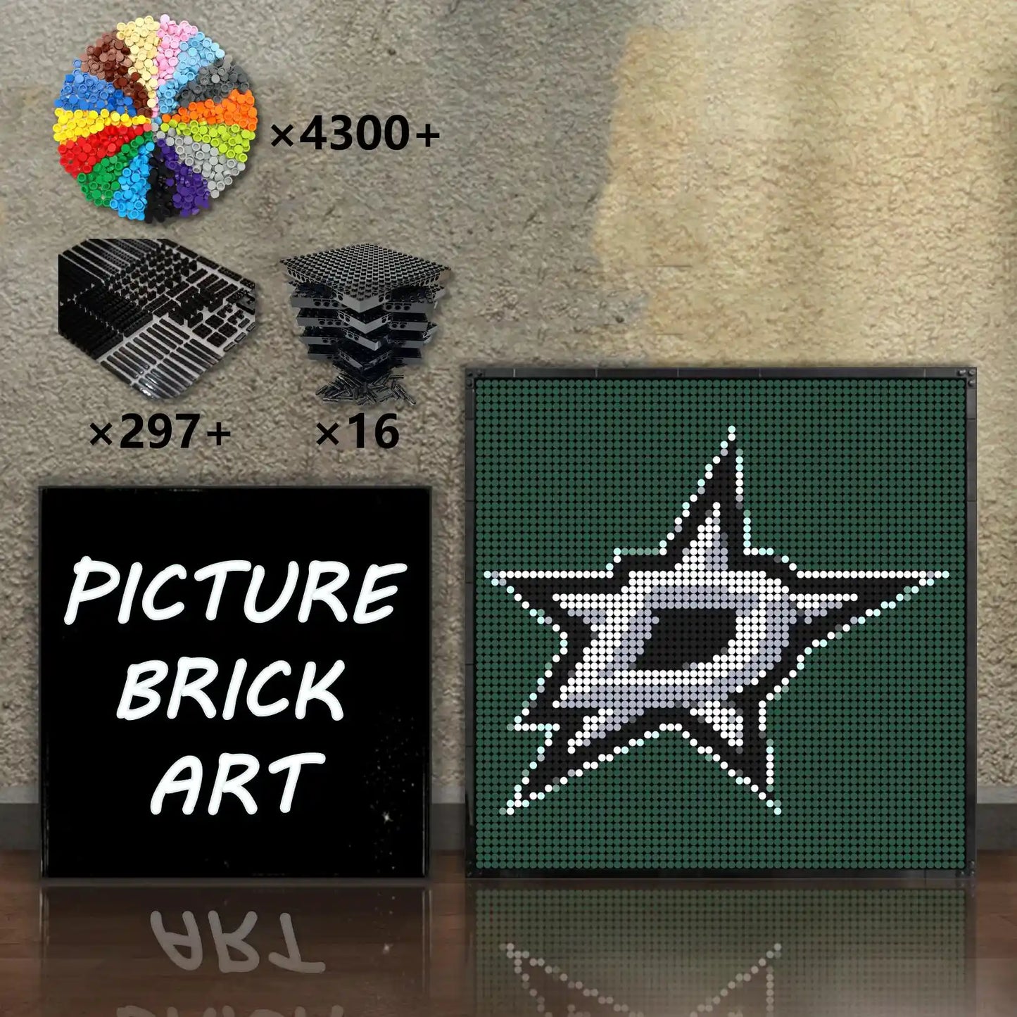 LEGO-Mosaic-Dallas-Stars-64x64