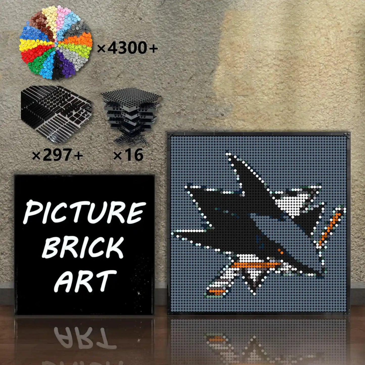 LEGO-Mosaic-San-Jose-Sharks-64x64