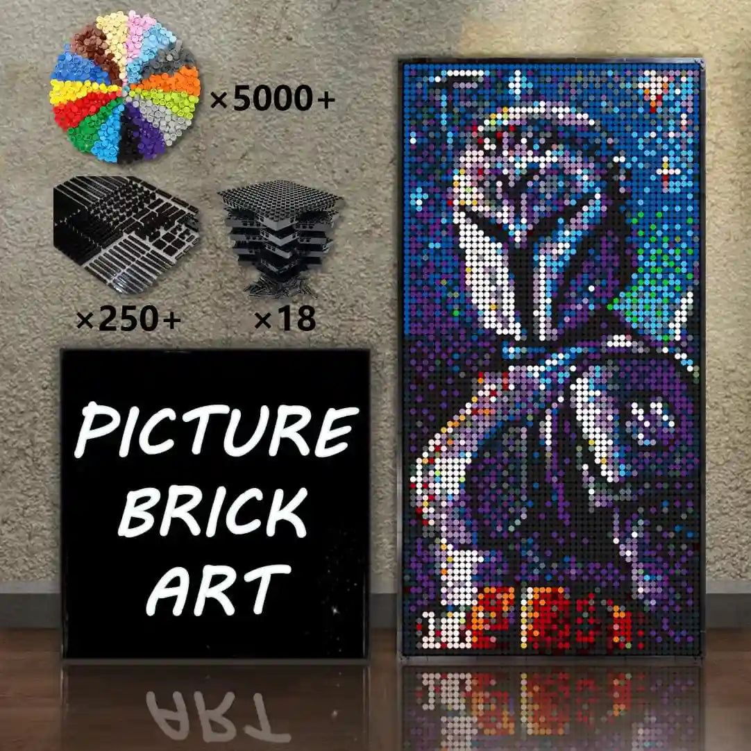 LEGO-Mosaic-Wall-Art-Bo-katan-Kryze-Pixel-Art-48x96