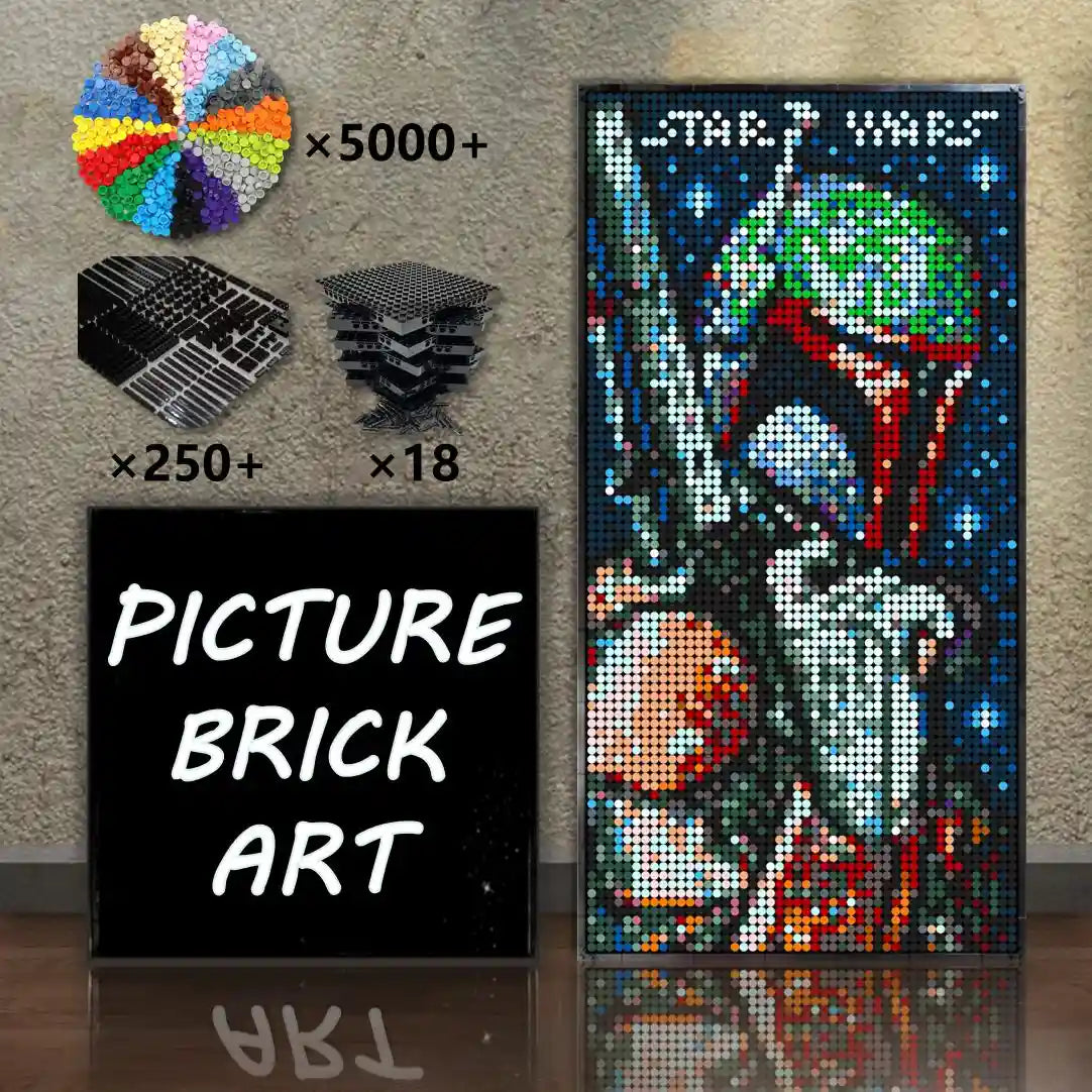  Analyzing image    LEGO-Mosaic-Wall-Art-Boba-Fett-Portrait-Custom-Picture-48x96