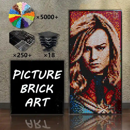 LEGO-Mosaic-Wall-Art-Captain-Marvel-Pixel-Art-48x96