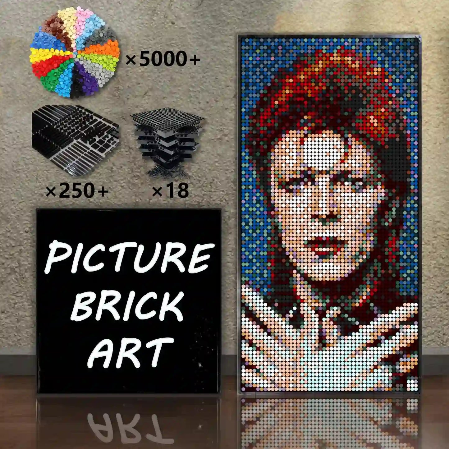 LEGO-Mosaic-Wall-Art-David-Bowie-Pixel-Art-48x96