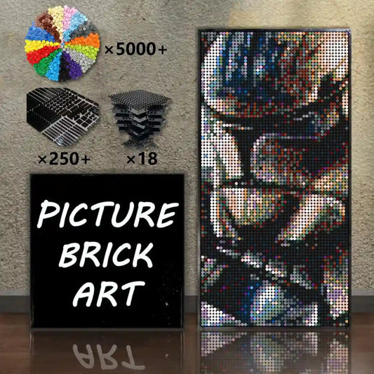LEGO-Mosaic-Wall-Art-Fives-Pixel-Art-48x96