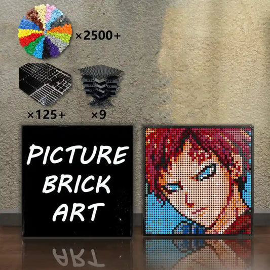     LEGO-Mosaic-Wall-Art-Gaara-Portrait-Custom-Picture-48x48