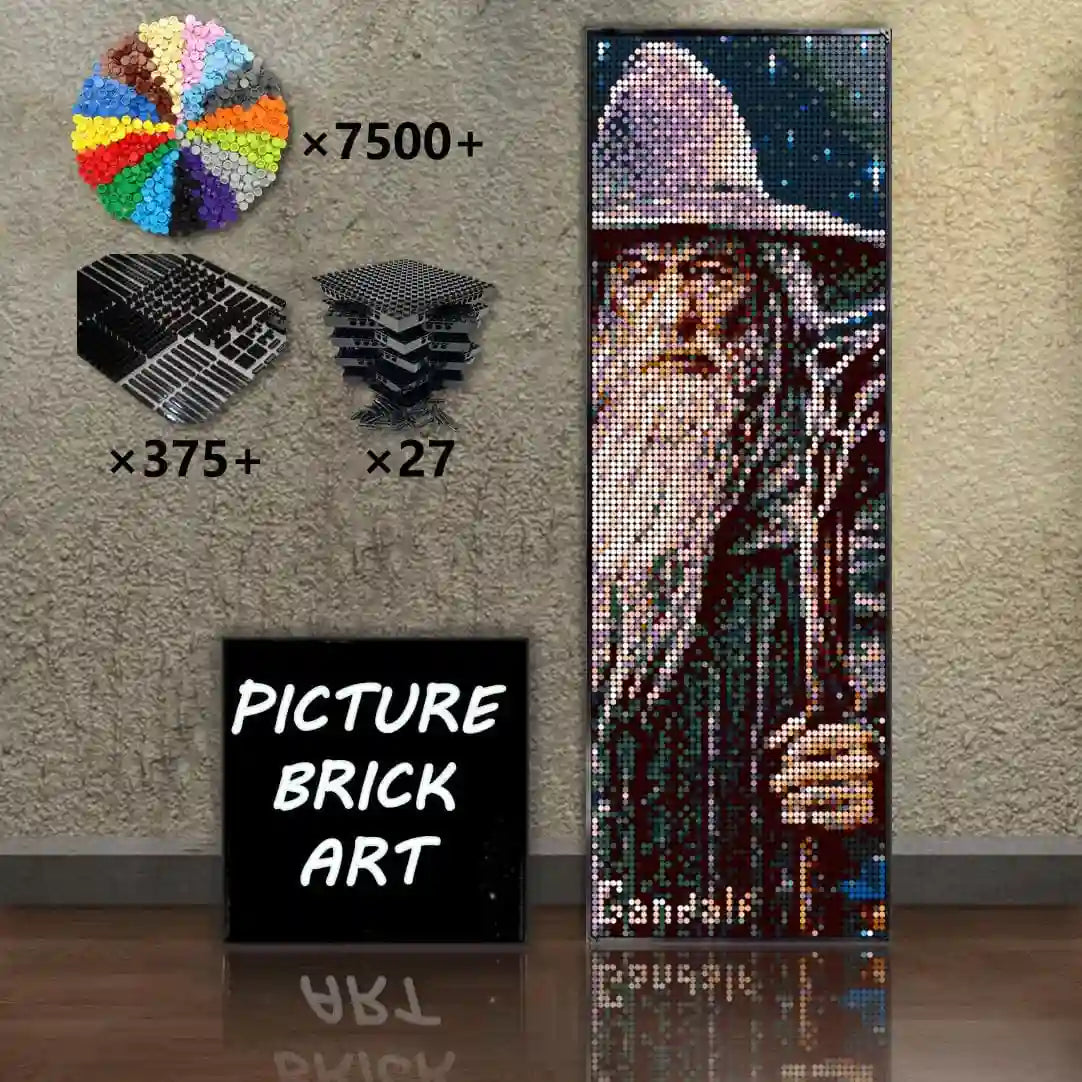 LEGO-Mosaic-Wall-Art-Gandalf-Portrait-Custom-Picture-48x144