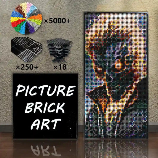 LEGO-Mosaic-Wall-Art-Ghost-Rider-Pixel-Art-48x96