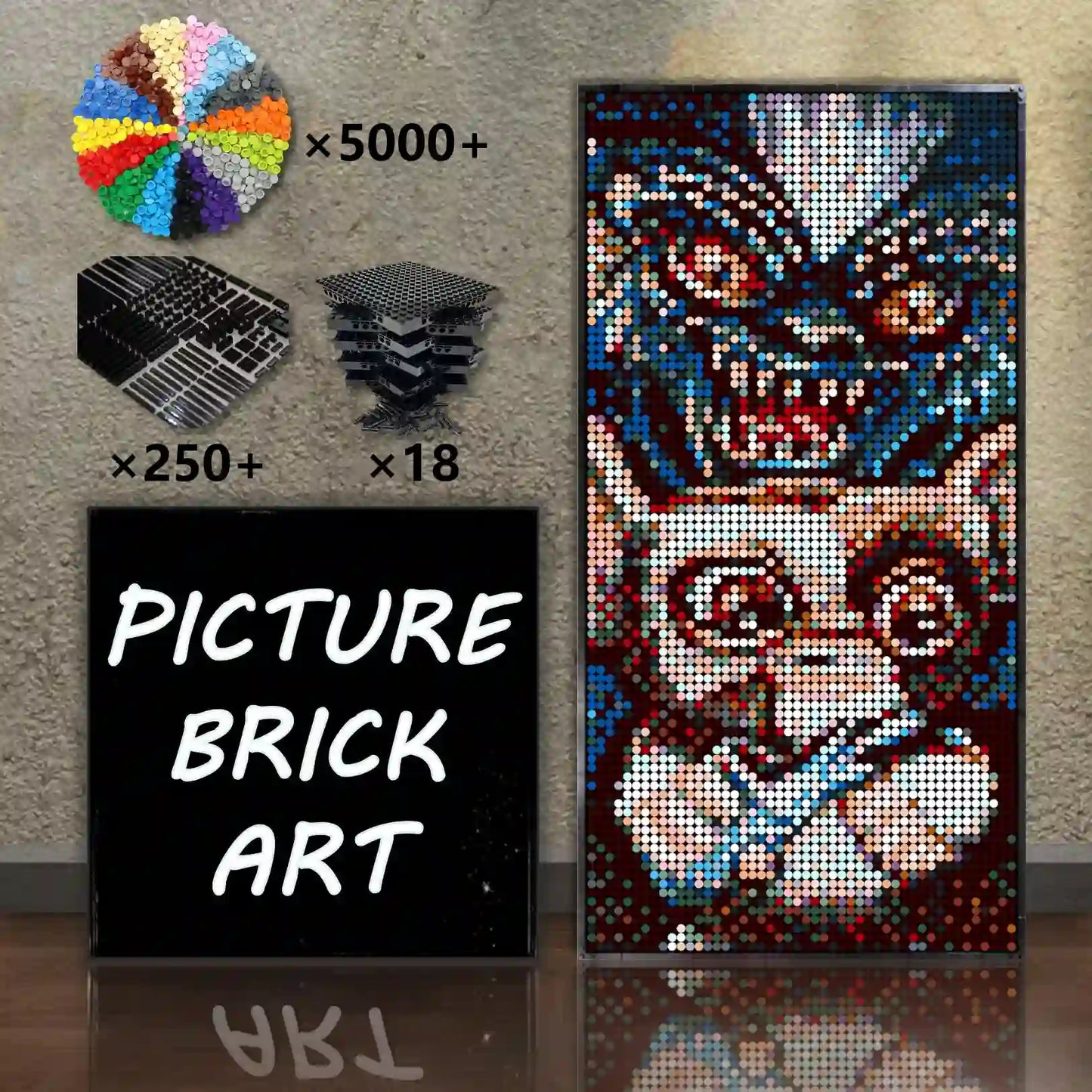  LEGO-Mosaic-Wall-Art-Gremlins-Pixel-Art-48x96