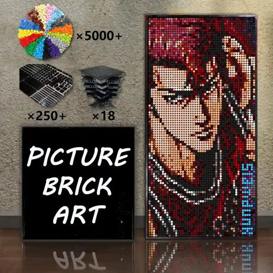   LEGO-Mosaic-Wall-Art-Hanamichi-Sakuragi-Portrait-Custom-Picture-48x96