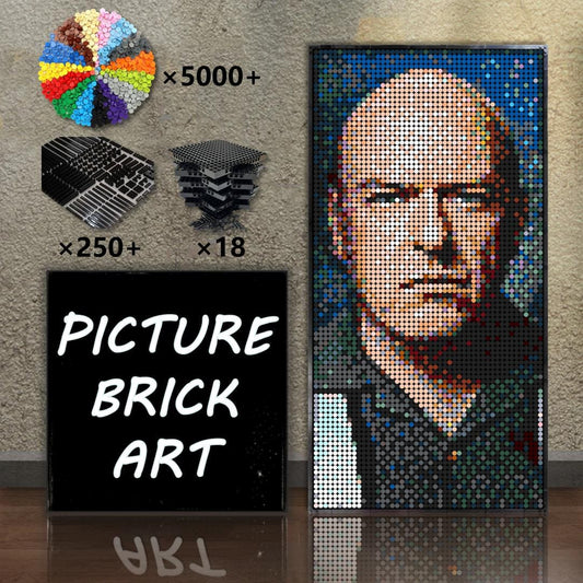 LEGO-Mosaic-Wall-Art-Hank-Schrader-Pixel-Art-48x96