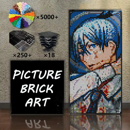  LEGO-Mosaic-Wall-Art-Hayakawa-Aki-Chainsaw-Man-Pixel-Art-48x96