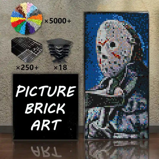  LEGO-Mosaic-Wall-Art-Jason-Voorhees-Pixel-Art-48x96
