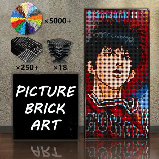 LEGO-Mosaic-Wall-Art-Kaede-Rukawa-Portrait-Custom-Picture-48x96