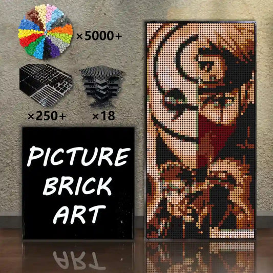 LEGO-Mosaic-Wall-Art-Kakashi-Pixel-Art-48x96