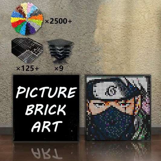     LEGO-Mosaic-Wall-Art-Kakashi-Portrait-Custom-Picture-48x48