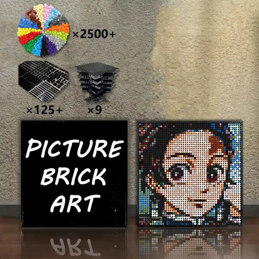LEGO-Mosaic-Wall-Art-Kamado-Tanjirou-Portrait-Custom-Picture-48x48