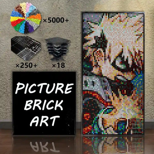  LEGO-Mosaic-Wall-Art-Katsuki-Bakugo-Pixel-Art-48x96