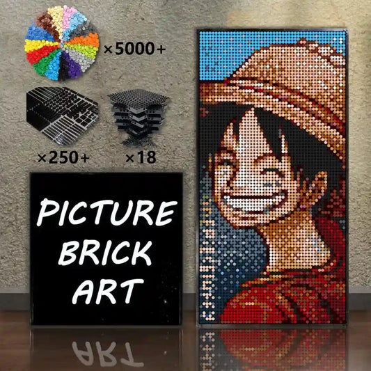  LEGO-Mosaic-Wall-Art-Luffy-Pixel-Art-48x96
