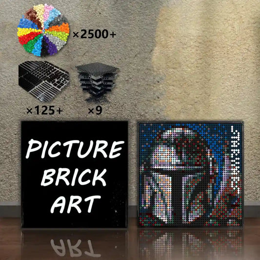     LEGO-Mosaic-Wall-Art-Mandalorian-Pixel-Art-48x48
