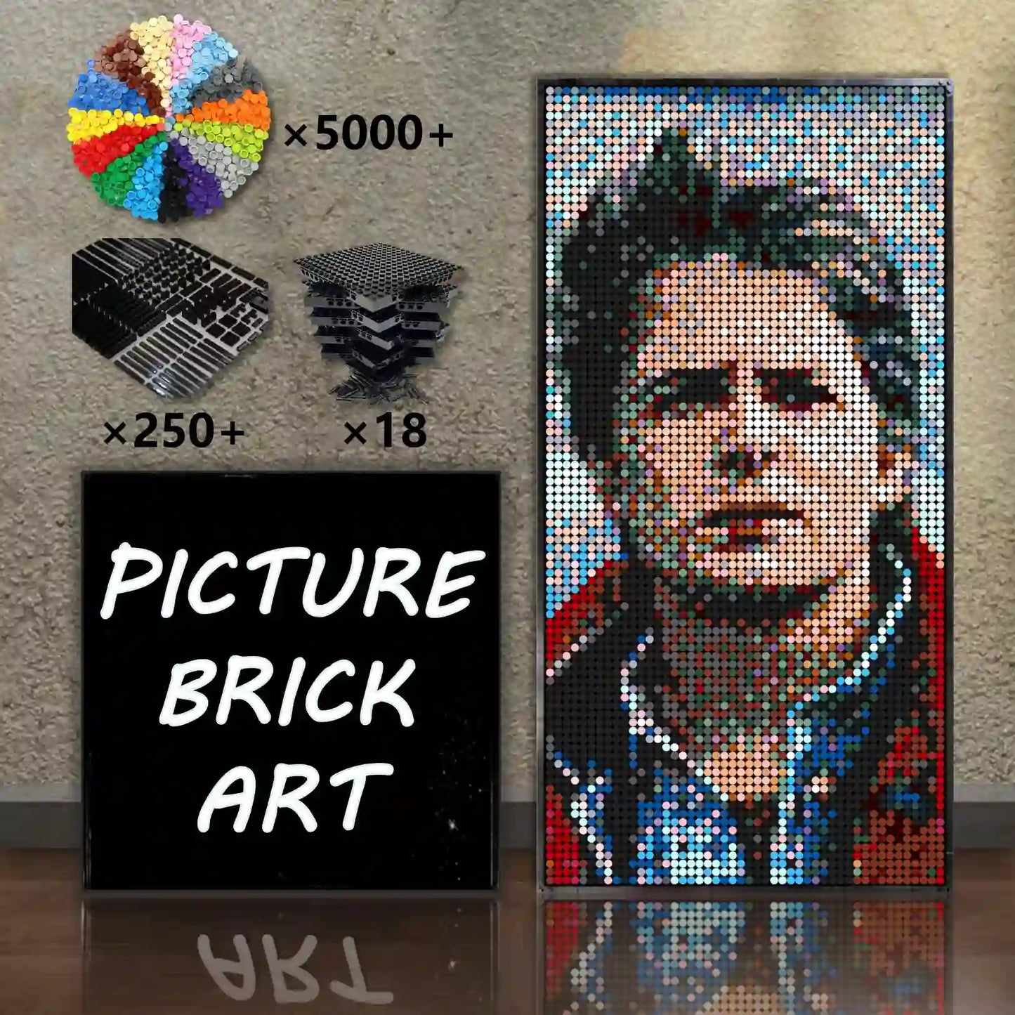 LEGO-Mosaic-Wall-Art-Marty-McFly-Pixel-Art-48x96