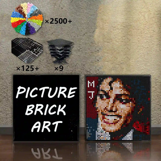 LEGO Mosaic Wall Art-Michael Jackson Portrait Custom Picture-48x48