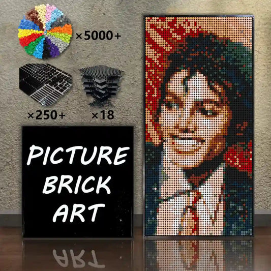        LEGO-Mosaic-Wall-Art-Michael-Jackson-Portrait-Custom-Picture-48x96