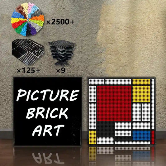 LEGO-Mosaic-Wall-Art-Mondrian-Pixel-Art-48x48