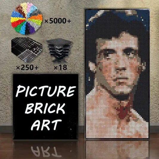       LEGO-Mosaic-Wall-Art-Rocky-Balboa-Portrait-Custom-Picture-48x96