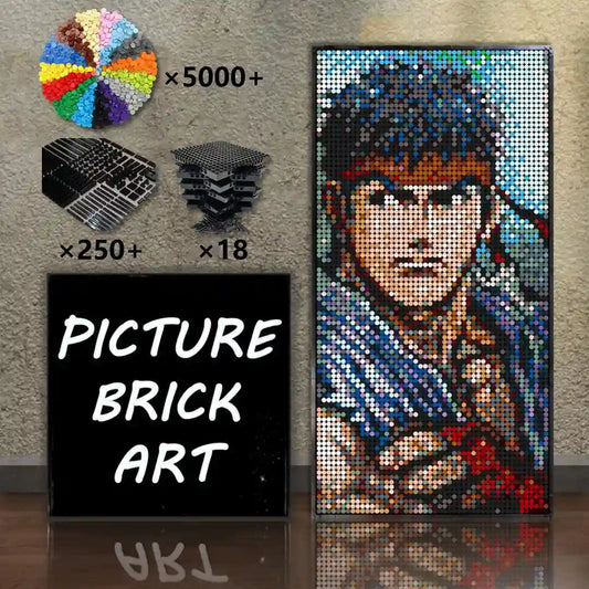LEGO-Mosaic-Wall-Art-Ryu-Pixel-Art-48x96