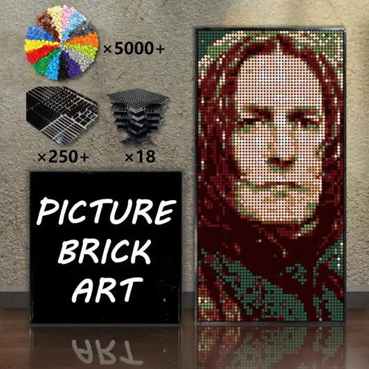 LEGO-Mosaic-Wall-Art-Severus-Snape-Pixel-Art-48x96