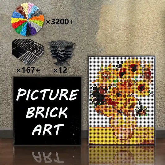  LEGO-Mosaic-Wall-Art-Sunflowers-Pixel-Art-48x64