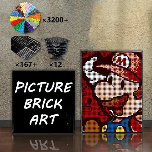LEGO-Mosaic-Wall-Art-Super-Mary-Pixel-Art-48x64