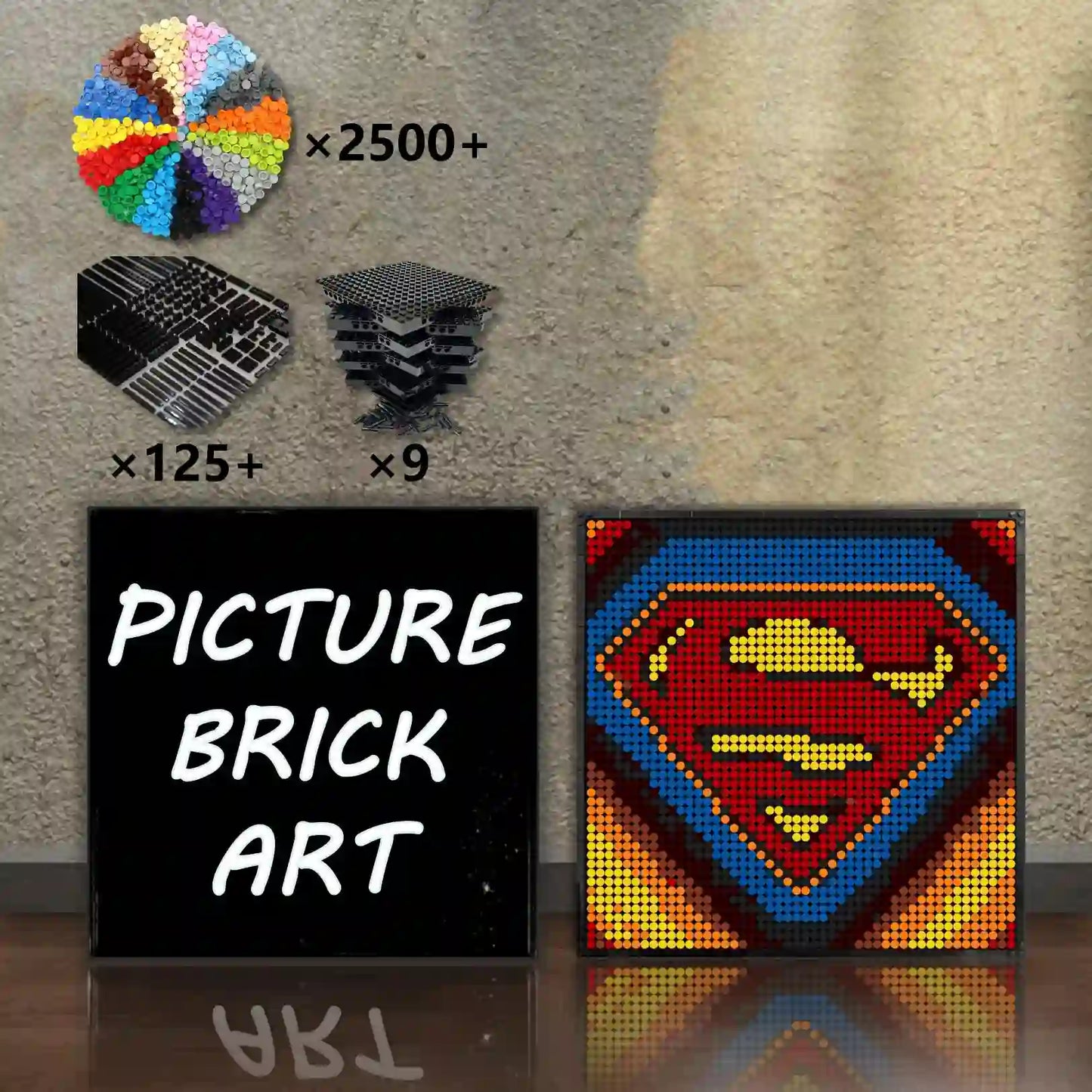 Art mural en mosaïque LEGO-Batman Pixel Art-48x48