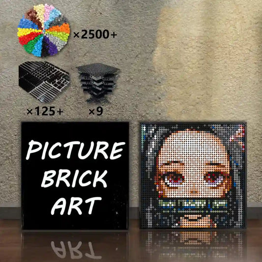    LEGO-Mosaic-Wall-Art-kamado-Nezuko-Portrait-Custom-Picture-48x48
