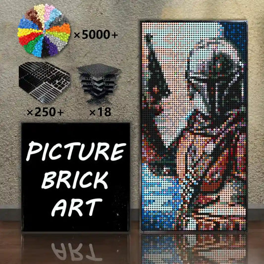 LEGO-Mosaic-Wall-Art-mandalorian-Pixel-Art-48x96
