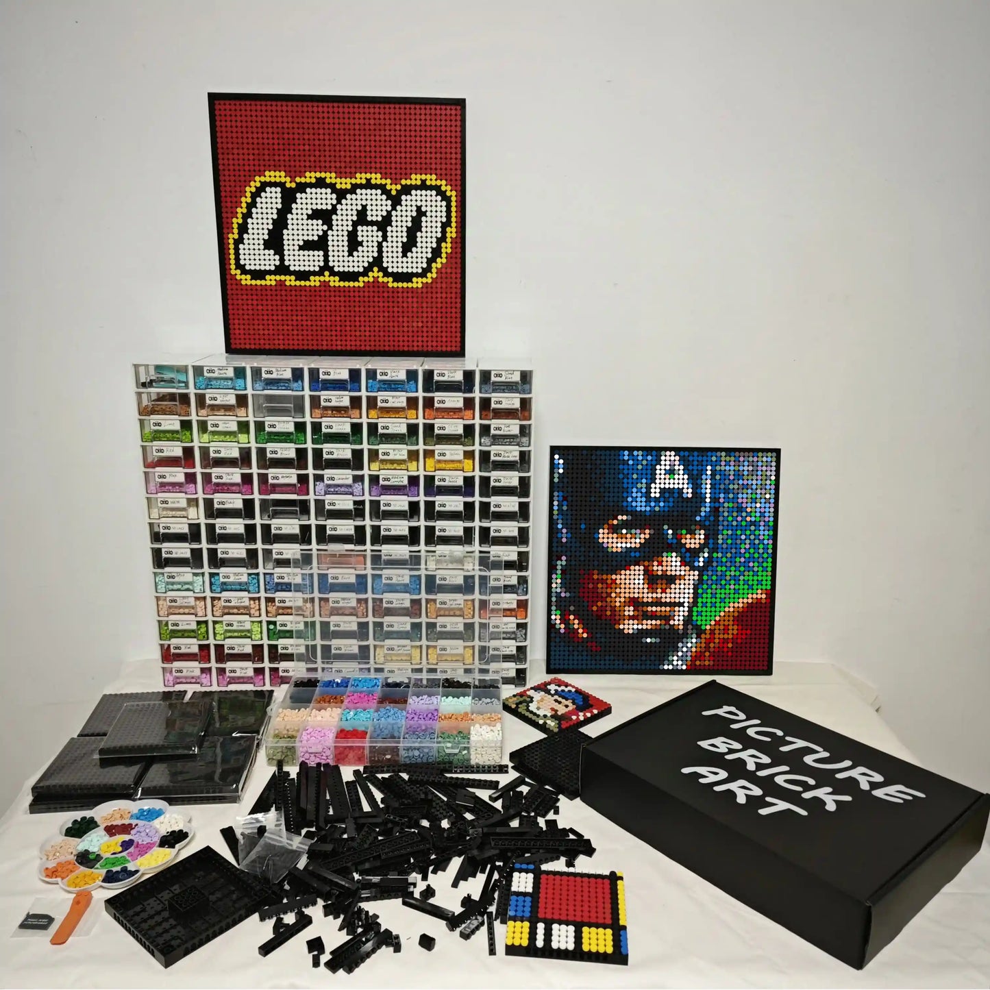 LEGO Mosaic Wall Art-Captain America Portrait Custom Picture-48x48