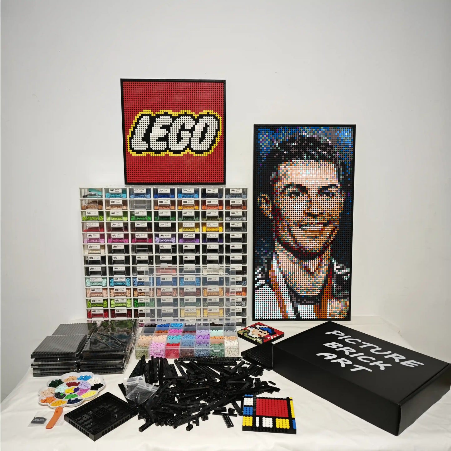 LEGO Mosaik Wandkunst-Rocky Balboa Portrait Custom Bild-48x96